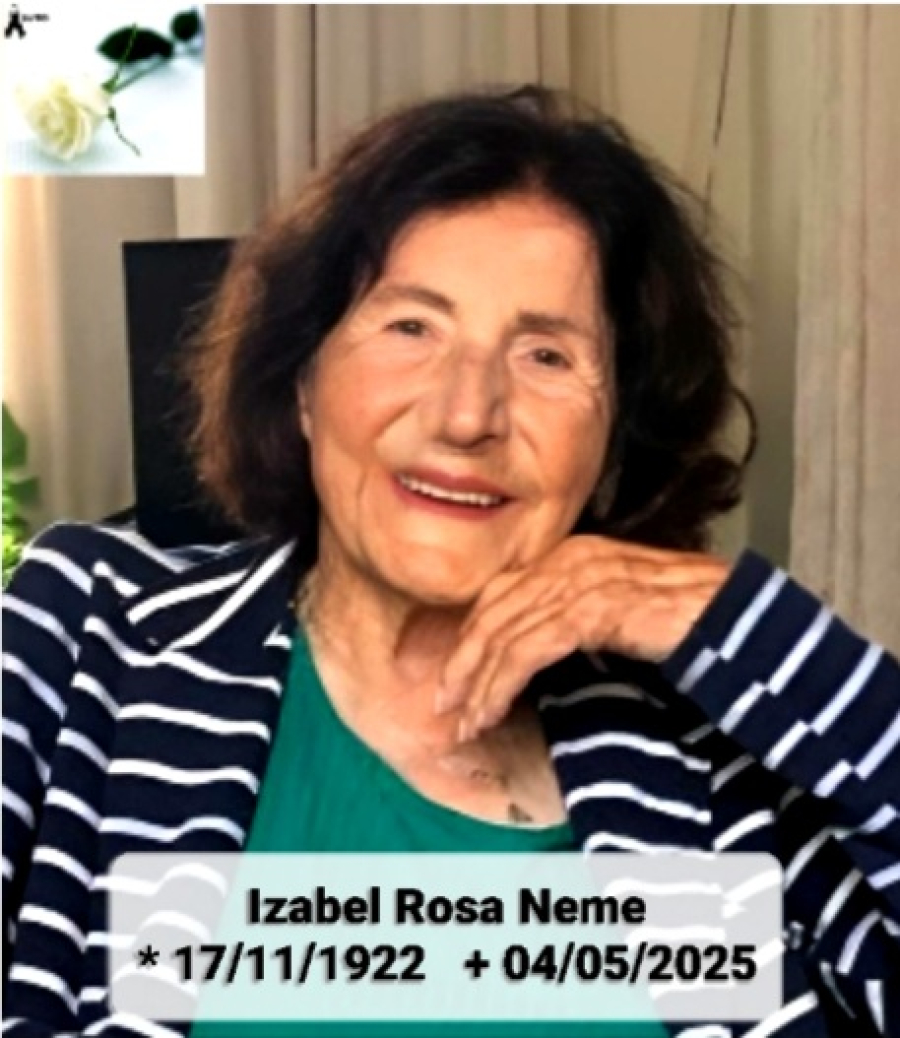 Faleceu aos 102 anos Izabel Rosa Neme